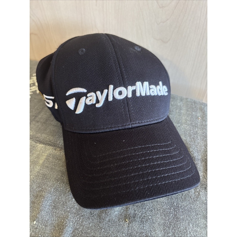 Taylor Made Golf Hat Cap PS1 Black Adjustable Strap back Logo EUC OSFM
